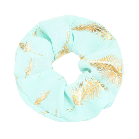 Afbeeldingen van Scrunchie Golden Feather - Appelblauwzeegroen