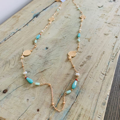 Afbeeldingen van Lange ketting Aqua