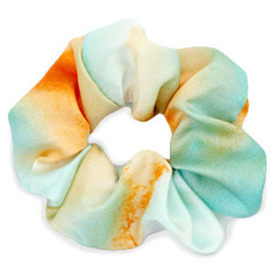 Afbeeldingen van Scrunchie Silky Tuquoise-Orange