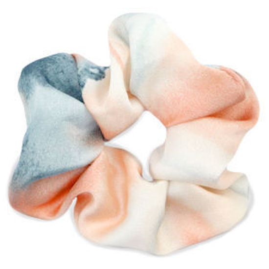 Afbeeldingen van Scrunchie Silky Peach-Blue