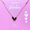 Afbeeldingen van Valentine - Ketting stainless steel Heart Black